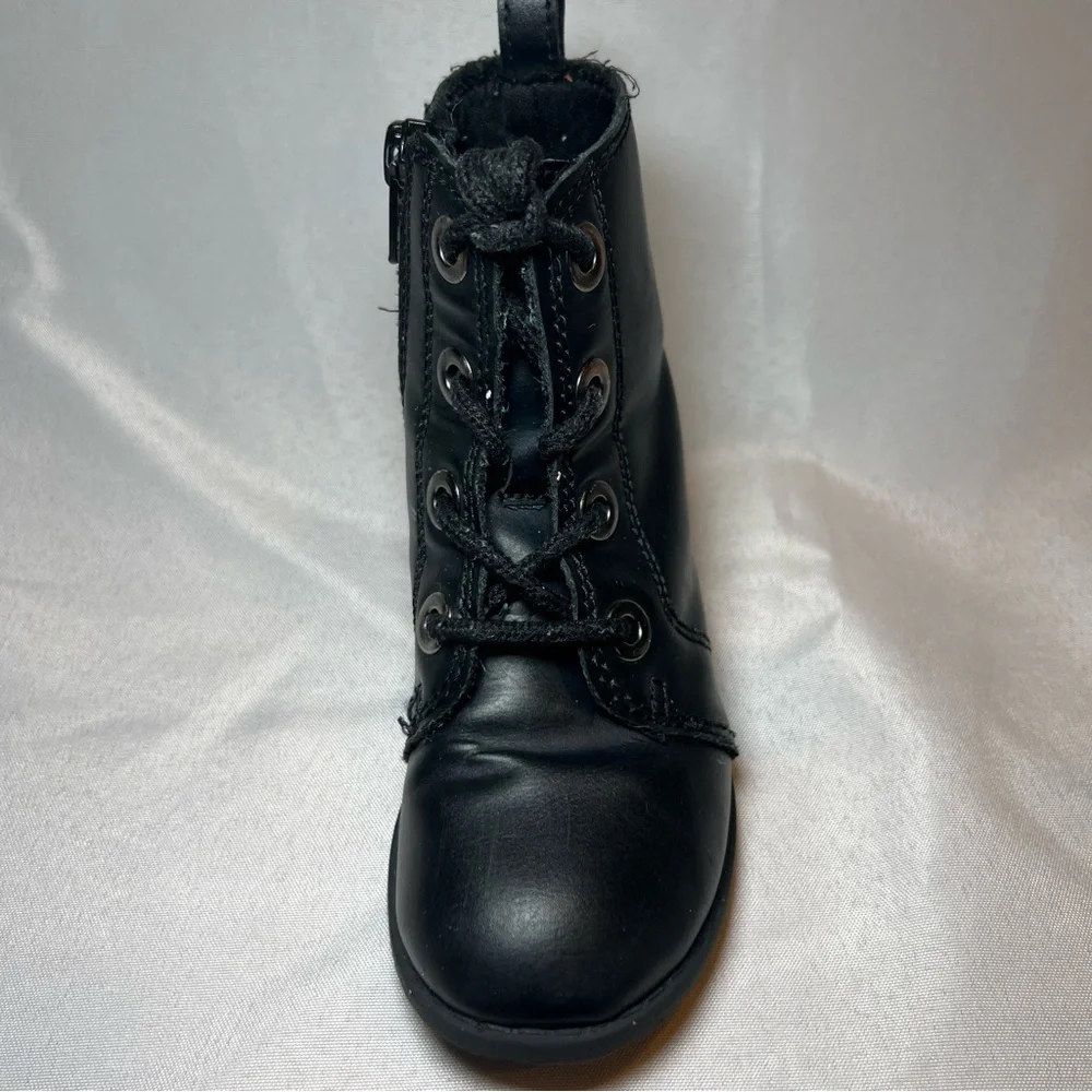 Old Navy Black Toddler‎ Girl Size 8 Combat Boots Lace Up Zipper